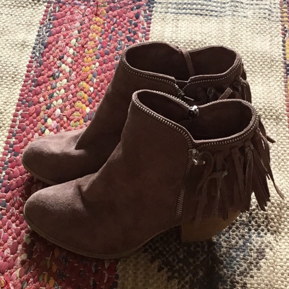 Heeled Fringe Booties